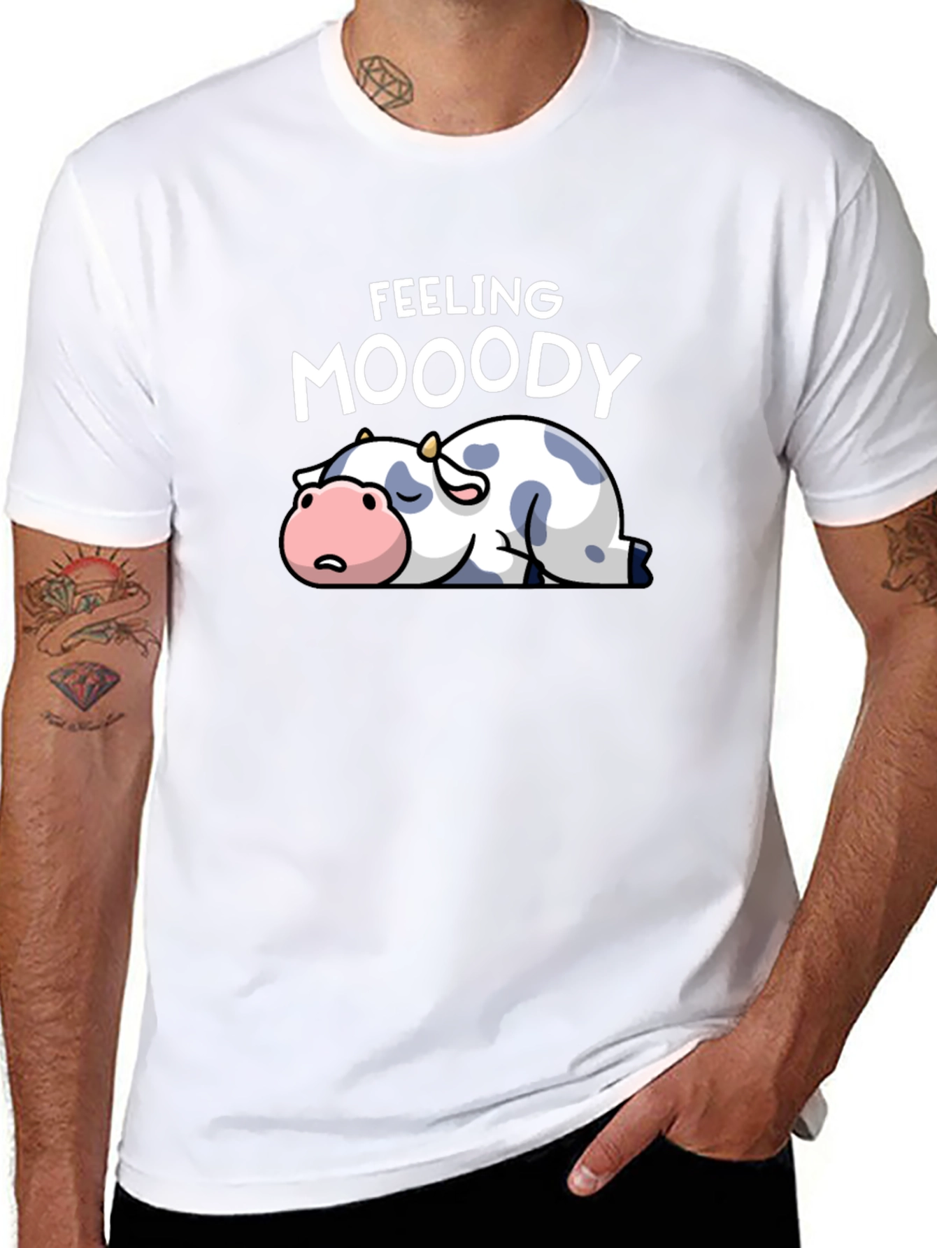 Feeling Moody Cow Graphic T-Shirt