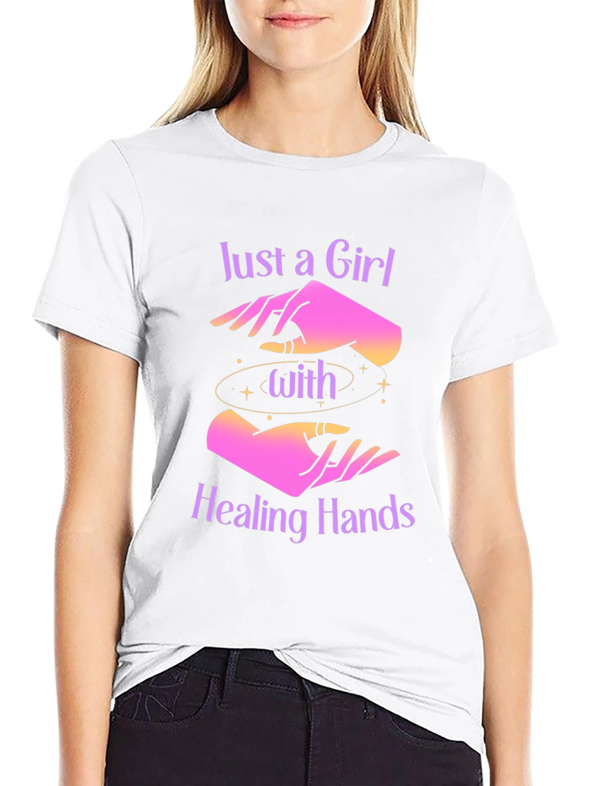 Healing Hands Graphic Tee - Mystical Comfort