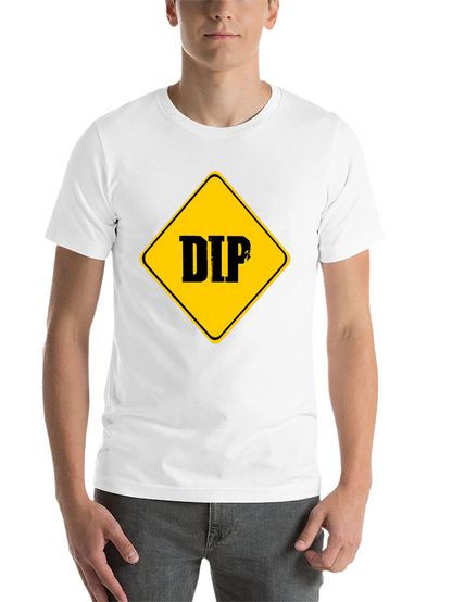 DIP Caution Sign Graphic Tee - Black Cotton T-Shirt