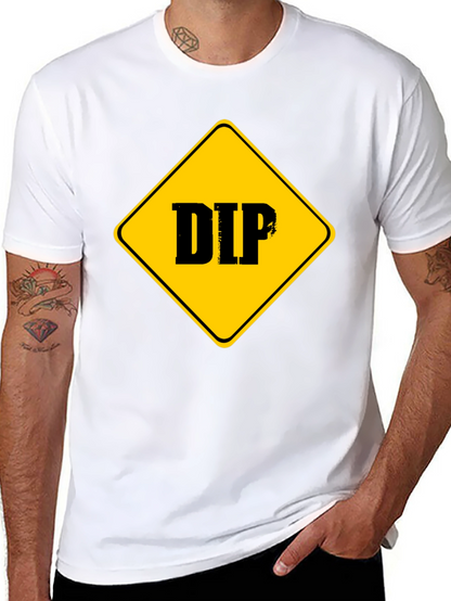 DIP Caution Sign Graphic Tee - Black Cotton T-Shirt