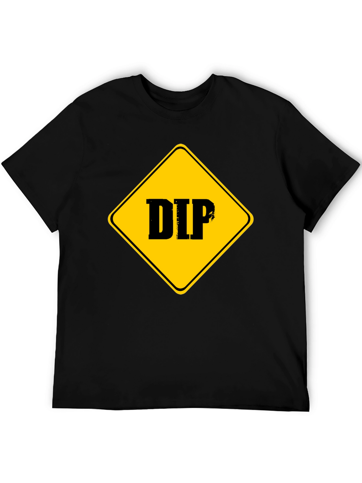 DIP Caution Sign Graphic Tee - Black Cotton T-Shirt