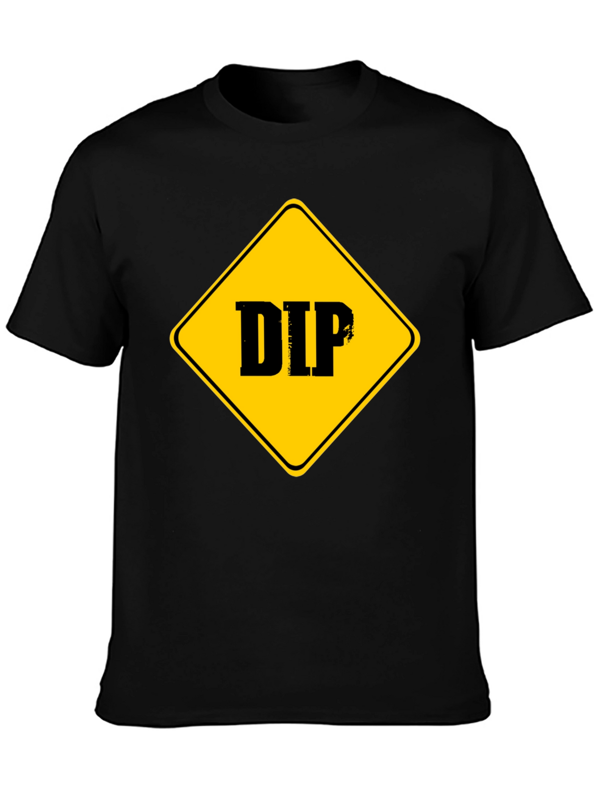 DIP Caution Sign Graphic Tee - Black Cotton T-Shirt