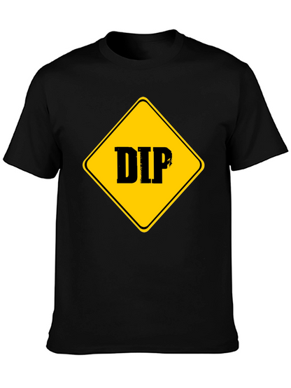 DIP Caution Sign Graphic Tee - Black Cotton T-Shirt