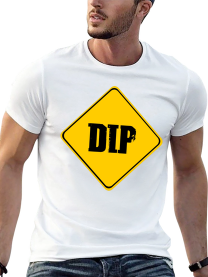 DIP Caution Sign Graphic Tee - Black Cotton T-Shirt