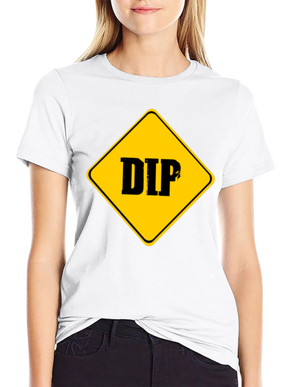 DIP Caution Sign Graphic Tee - Black Cotton T-Shirt