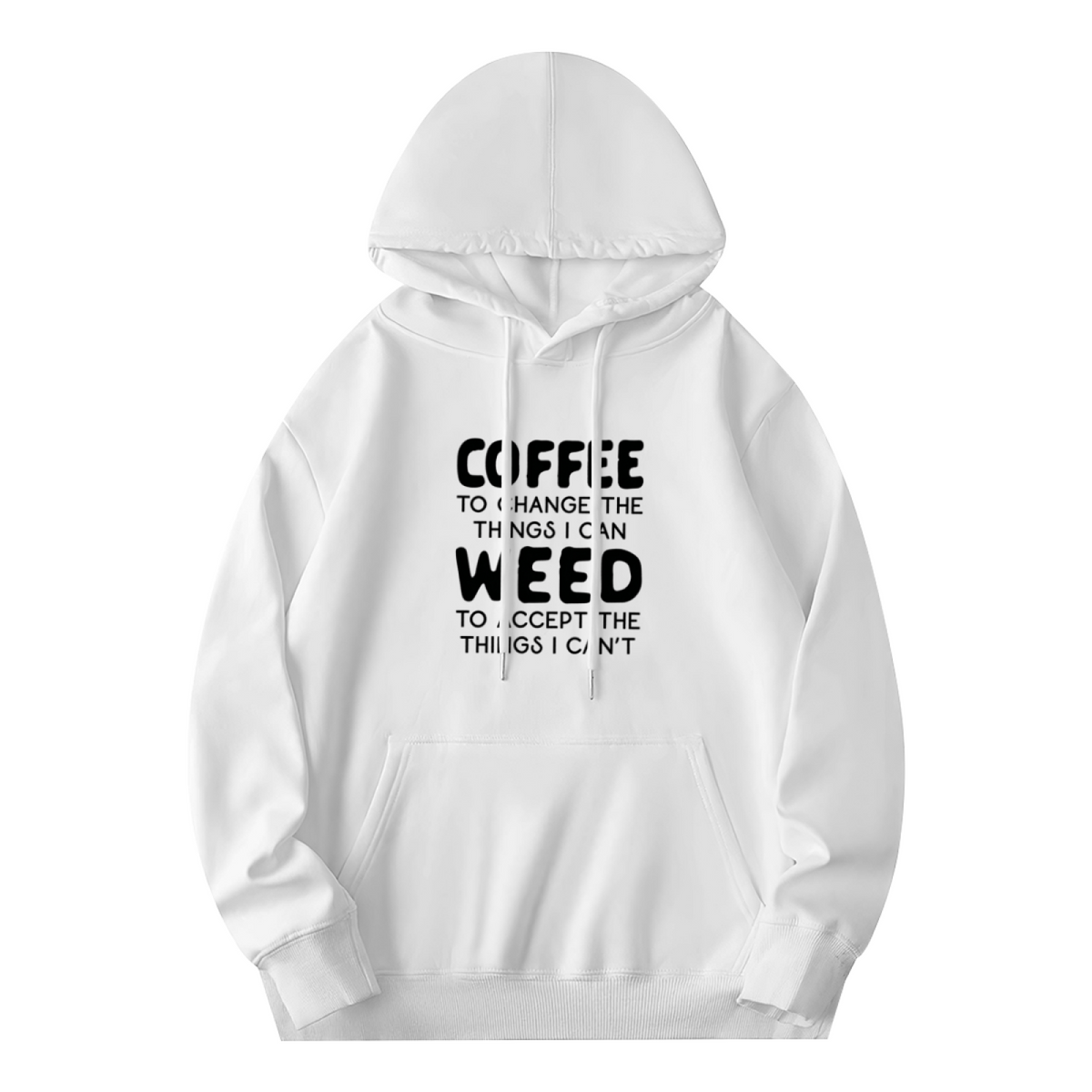 Coffee & Weed Humor Quote Graphic Hoodie
