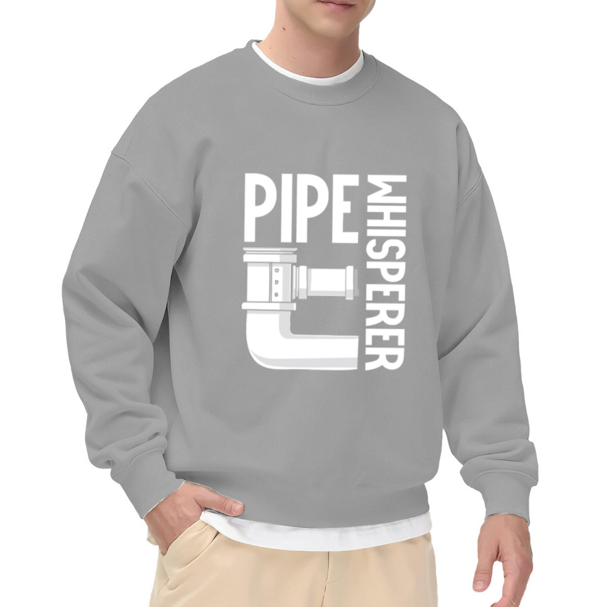 Pipe Whisperer Funny Plumber Job Humor Crewneck Sweatshirt
