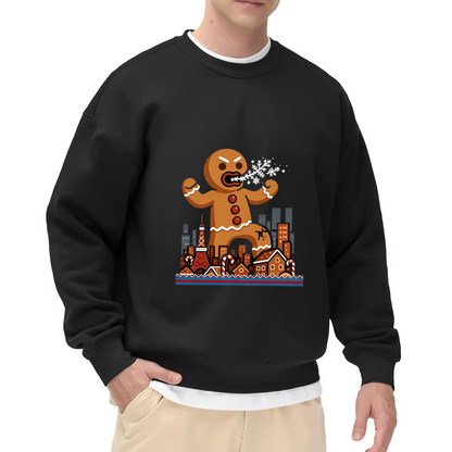 Angry Gingerbread Man City Christmas Crewneck Sweatshirt
