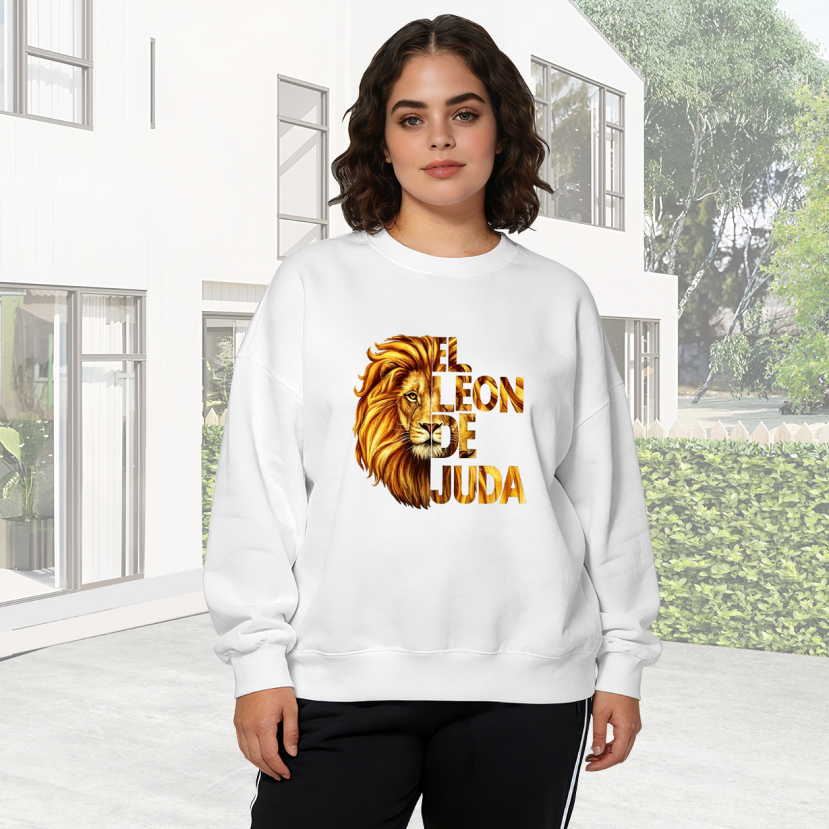 El Leon De Juda Golden Lion Art Crewneck Sweatshirt