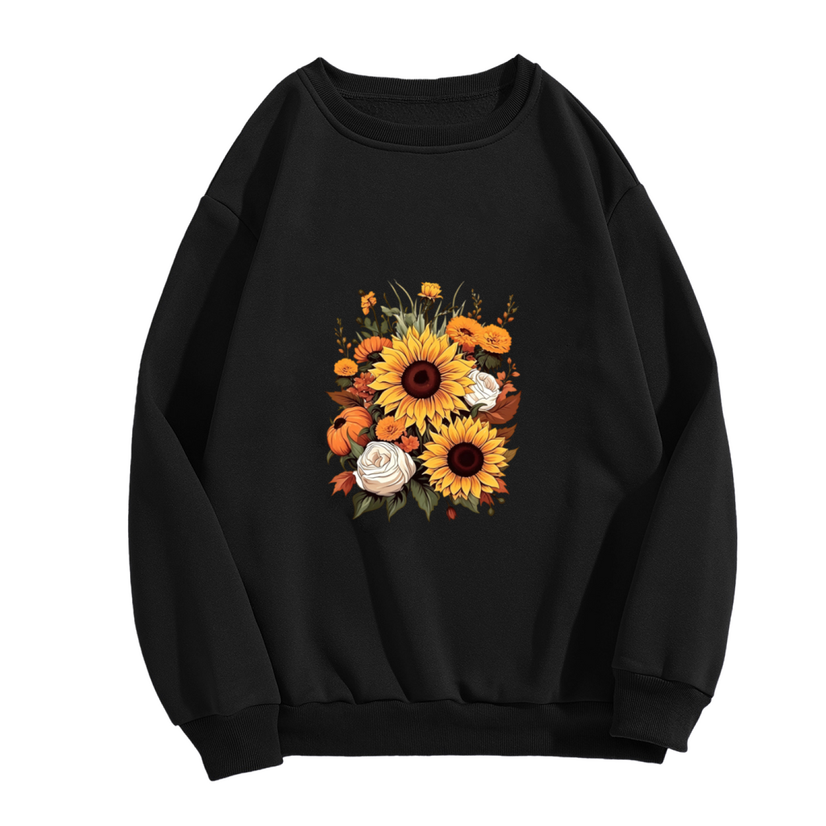 Warm Fall Sunflower Bouquet Art Crewneck Sweatshirt