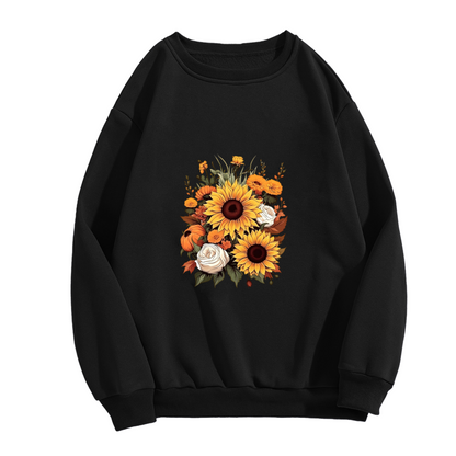 Warm Fall Sunflower Bouquet Art Crewneck Sweatshirt