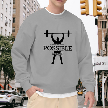 Make The Impossible Possible Crossfit Weightlifting Sweatshirt