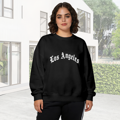 Retro Gothic Los Angeles Letter Print Crewneck Sweatshirt