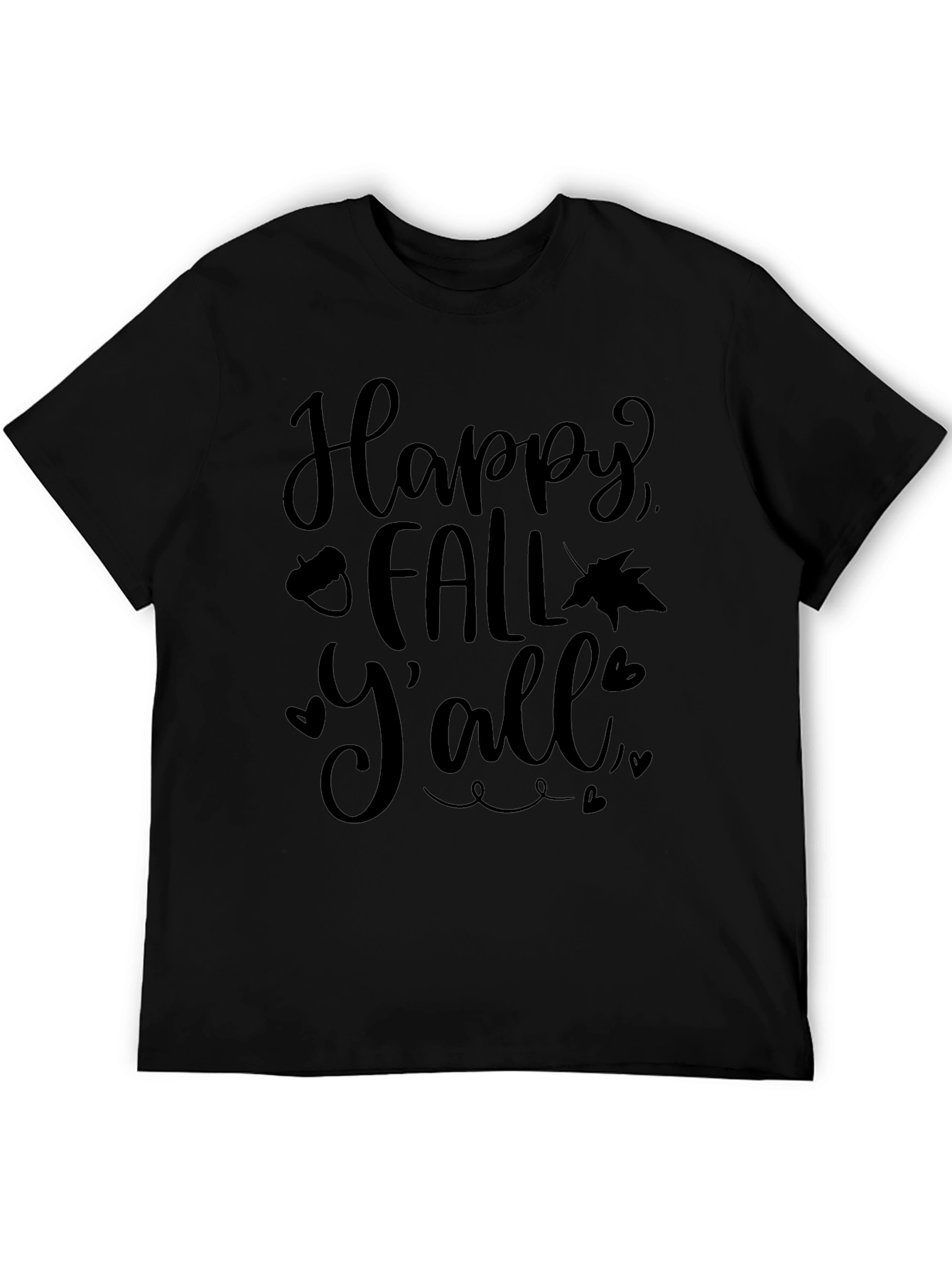 Happy Fall Yall Black Graphic Tee