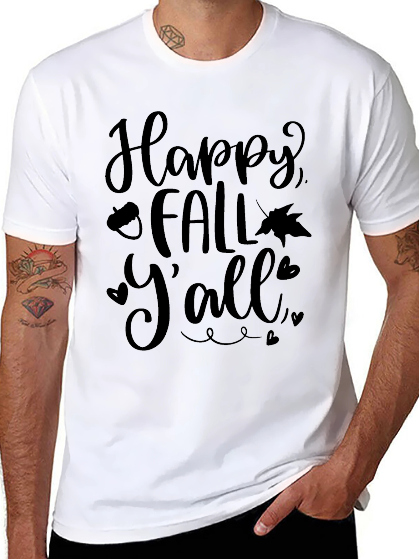 Happy Fall Yall Black Graphic Tee