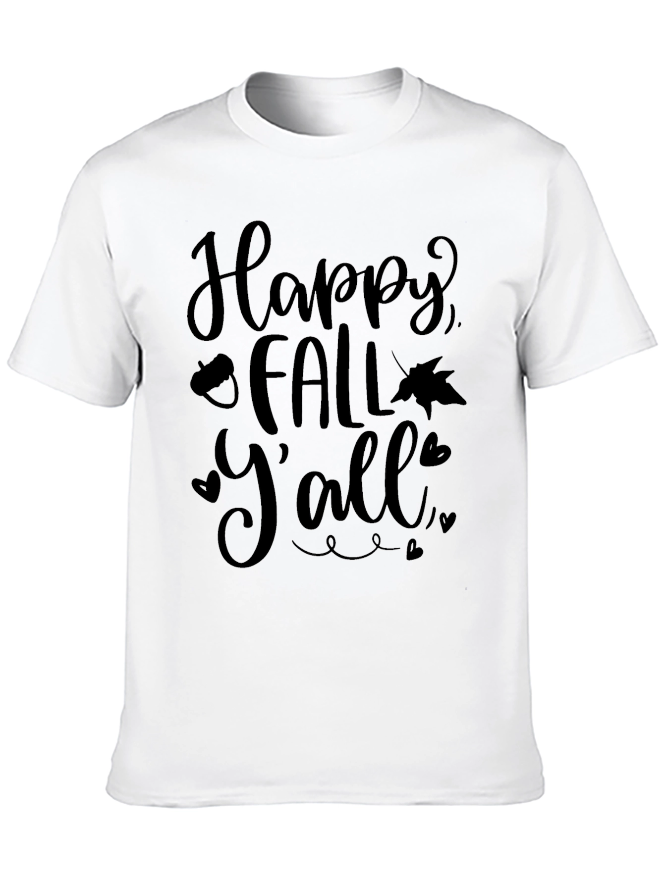 Happy Fall Yall Black Graphic Tee
