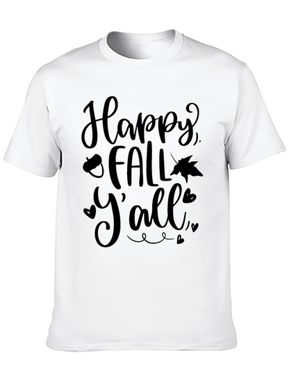 Happy Fall Yall Black Graphic Tee
