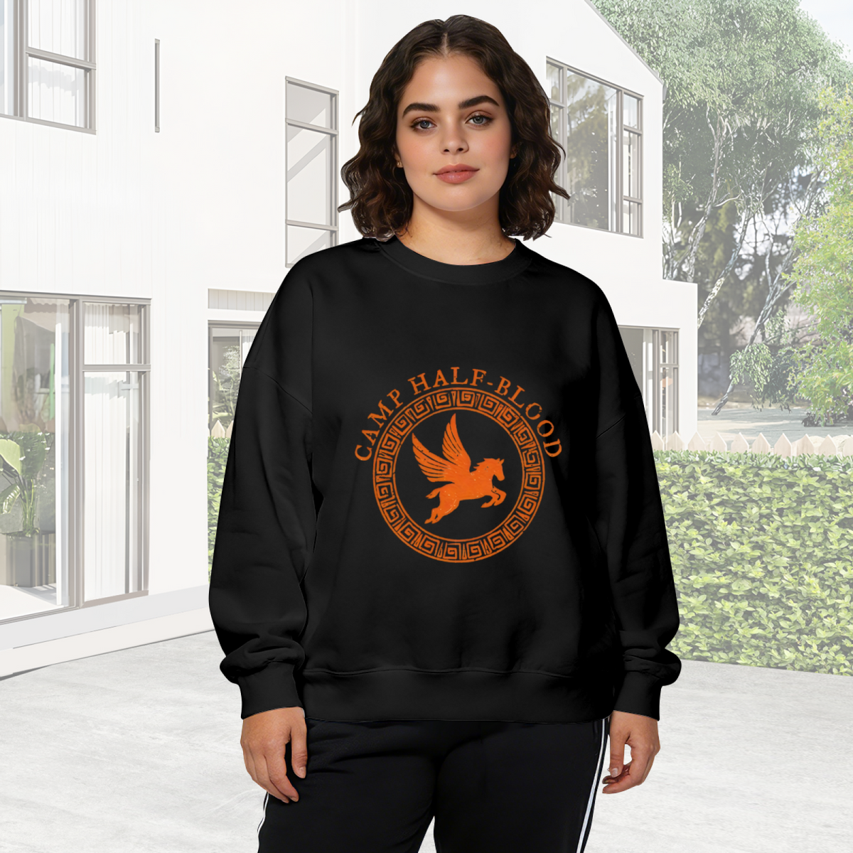 Camp Half?Blood Pegasus Mythology Themed Crewneck Sweatshirt