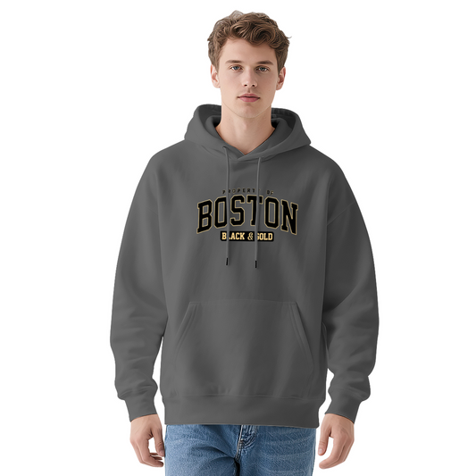 Boston Black & Gold Sport Vibe Charcoal Hoodie