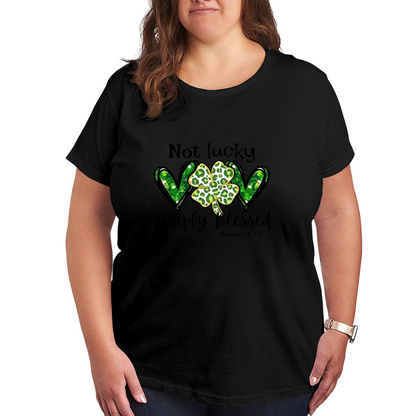 Shamrock Heart Not Lucky Simply Blessed St Patrick Tee