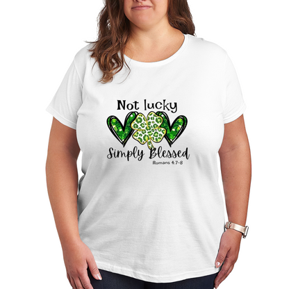 Shamrock Heart Not Lucky Simply Blessed St Patrick Tee