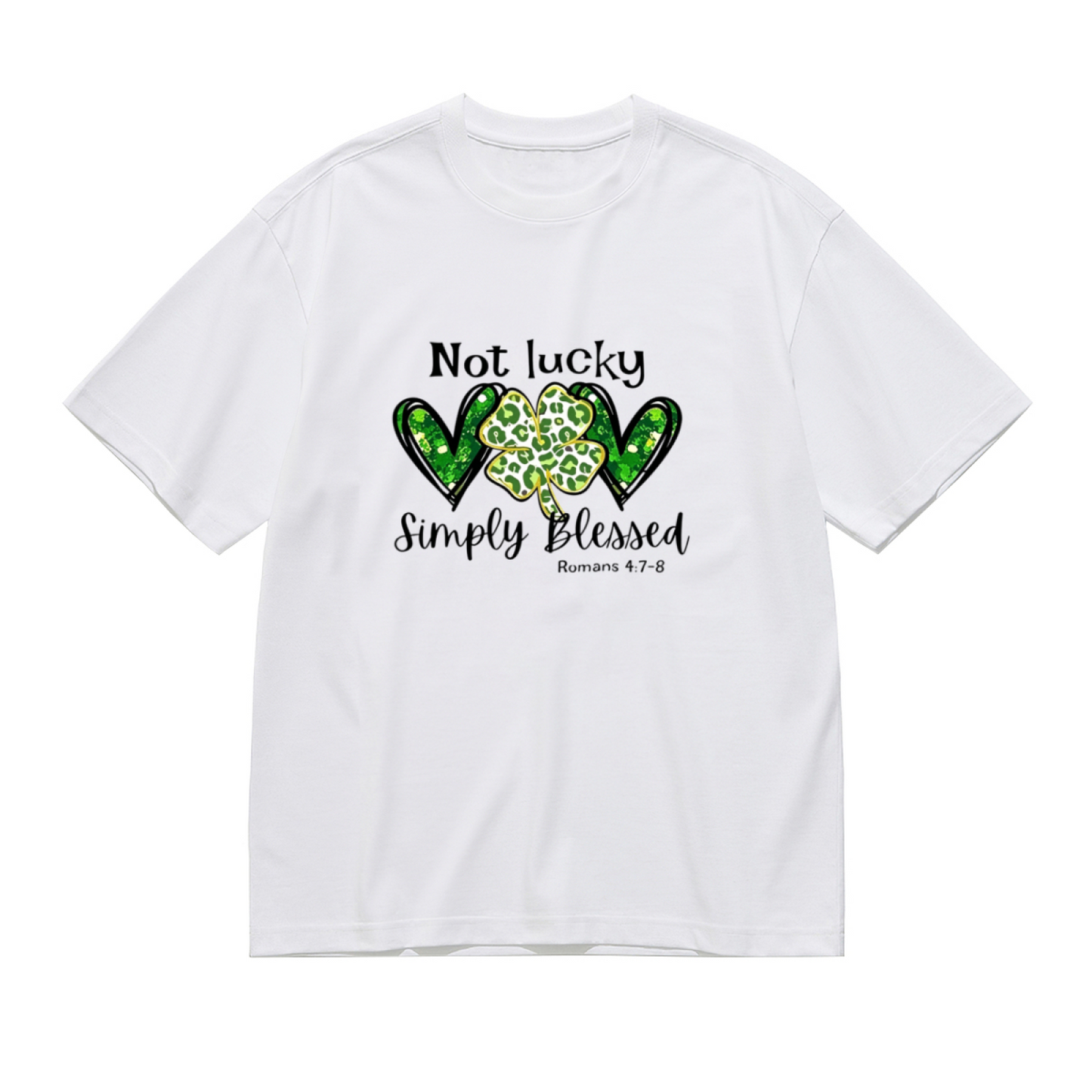 Shamrock Heart Not Lucky Simply Blessed St Patrick Tee