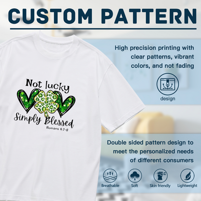 Shamrock Heart Not Lucky Simply Blessed St Patrick Tee
