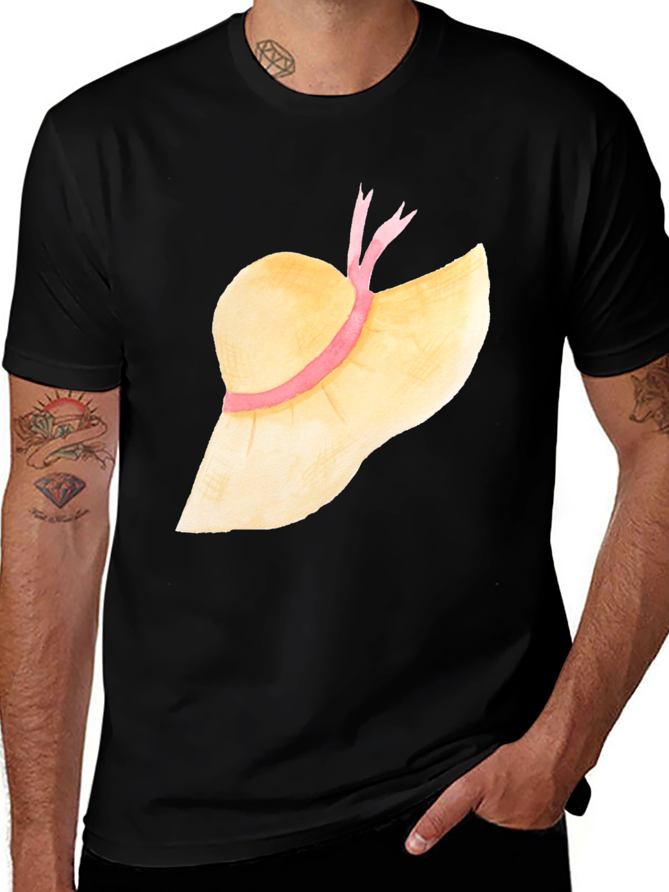 Sun Hat Graphic Tee - Stylish Summer T-Shirt