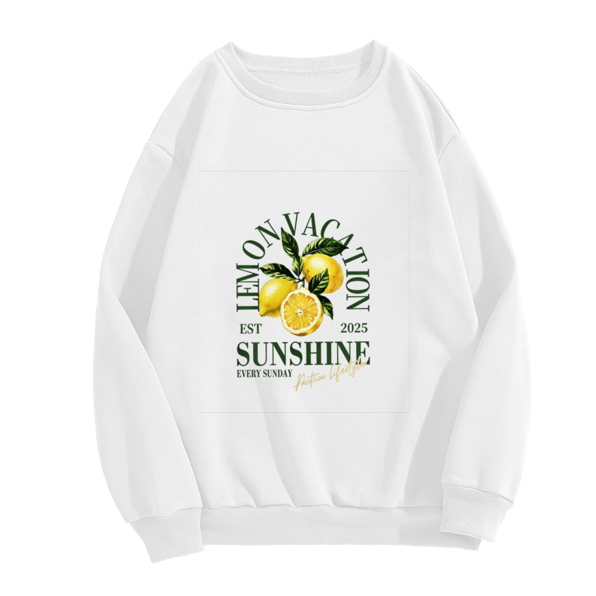 Lemon Vacation Sunshine Summer Vibe Crewneck Sweatshirt