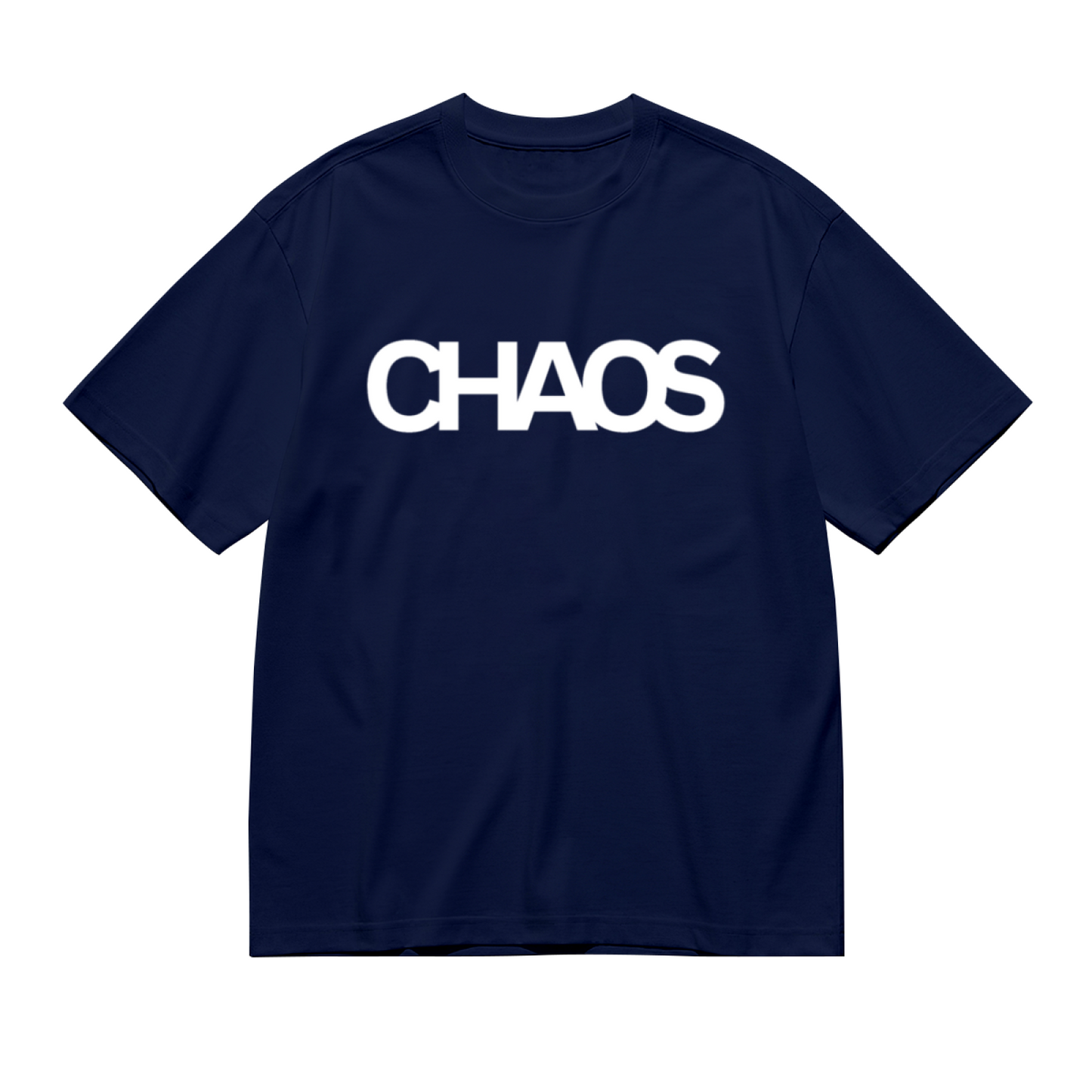 Minimal Chaos Letter Dark Navy T-Shirt, Dark Cool Daily Basic Oversized Tee