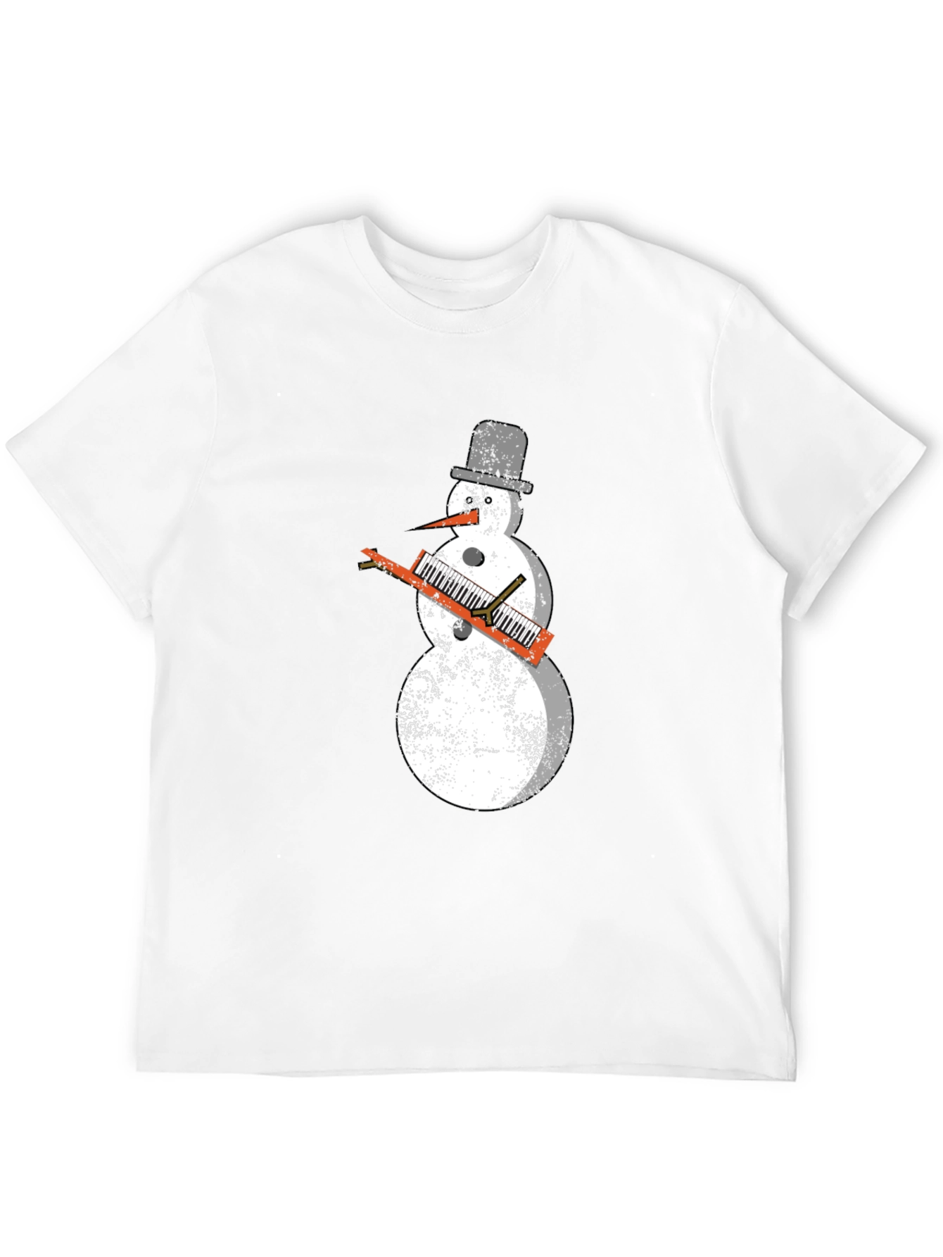 Snowman Keyboard Player T-Shirt - Cool Holiday Tee