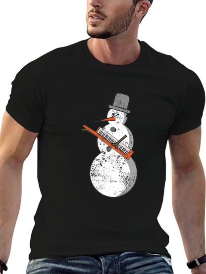 Snowman Keyboard Player T-Shirt - Cool Holiday Tee