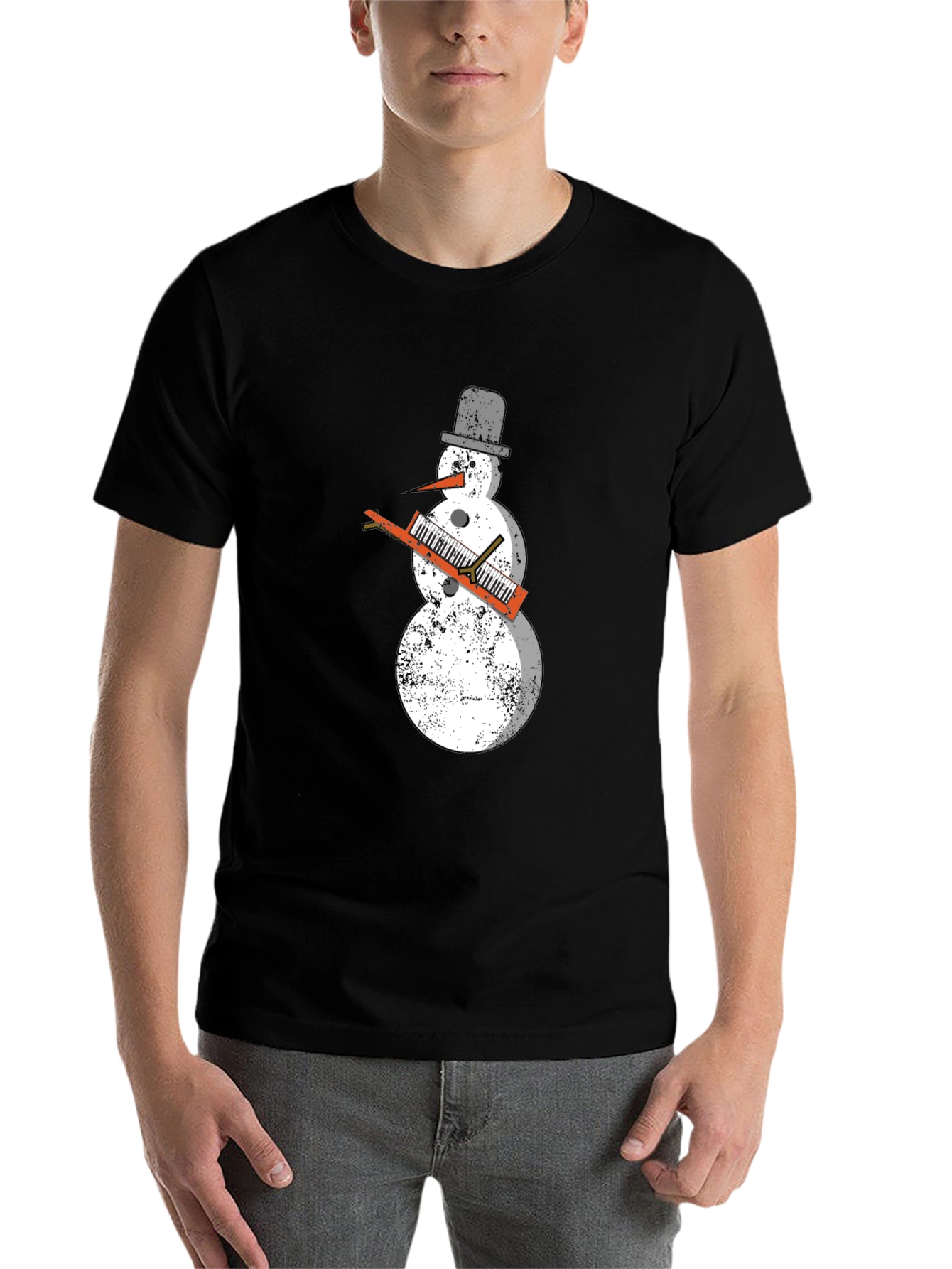 Snowman Keyboard Player T-Shirt - Cool Holiday Tee
