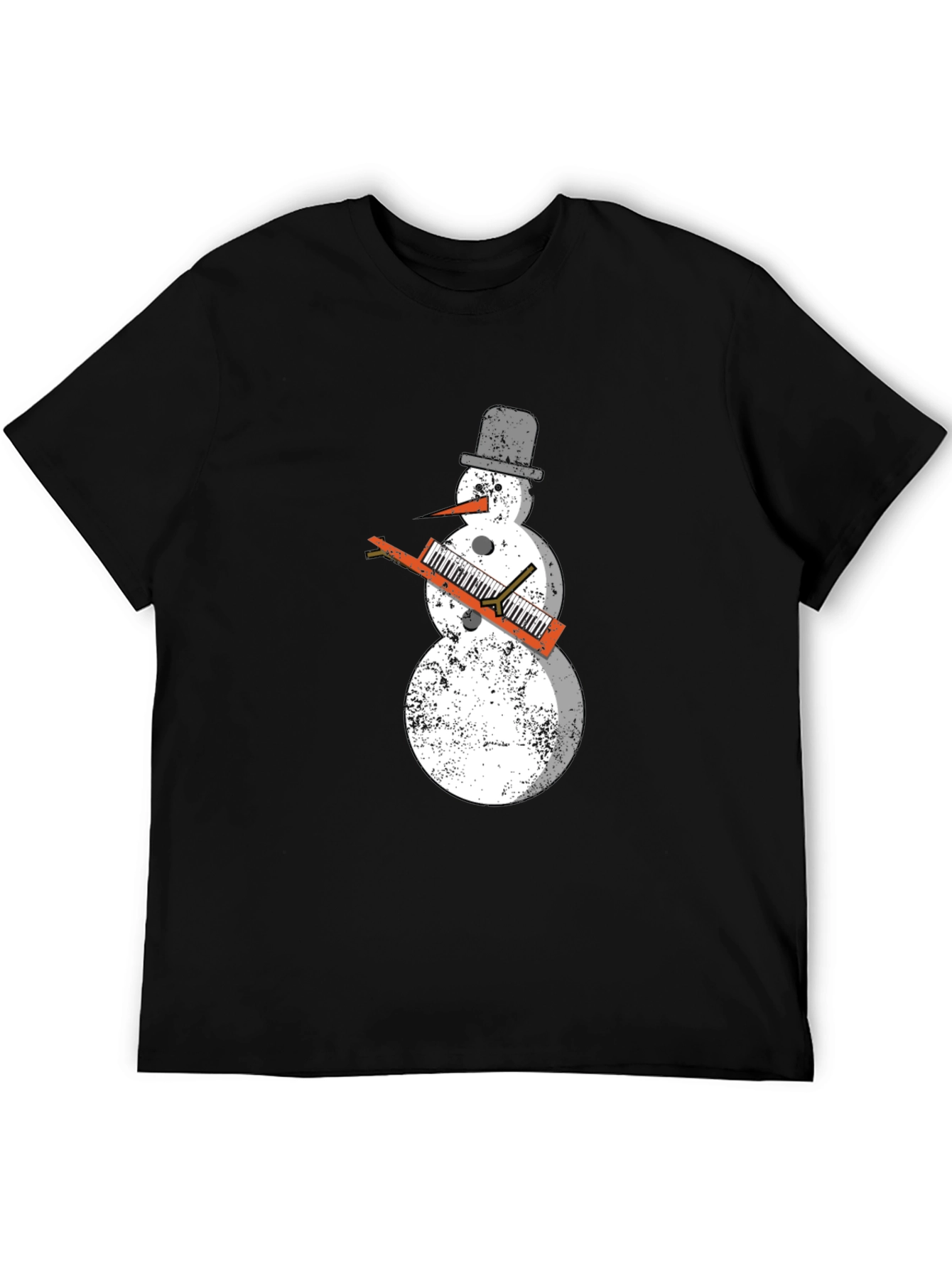 Snowman Keyboard Player T-Shirt - Cool Holiday Tee