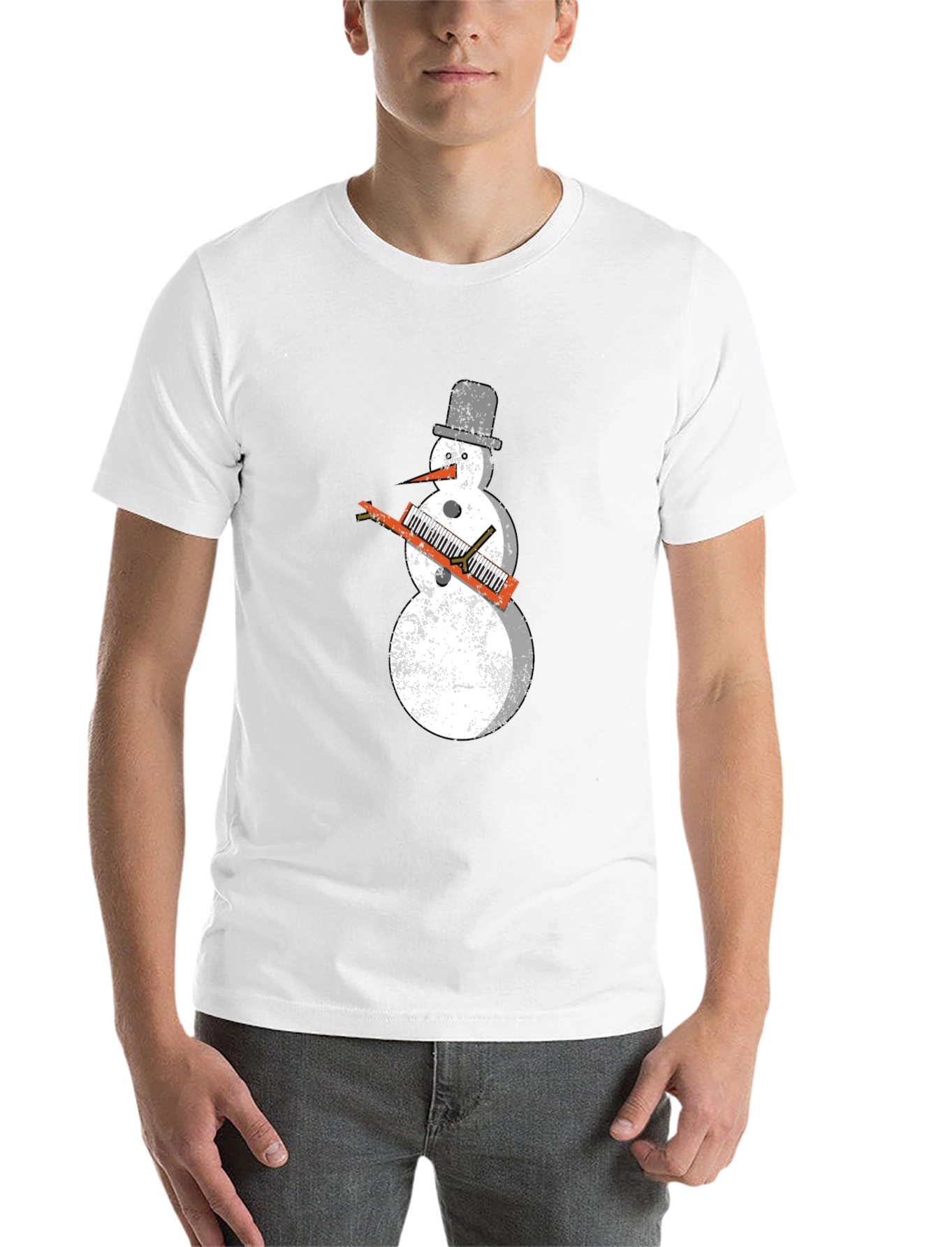 Snowman Keyboard Player T-Shirt - Cool Holiday Tee