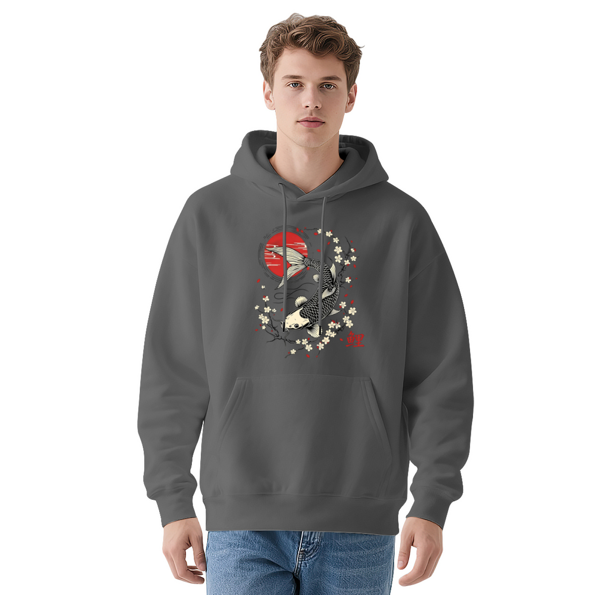 Japanese Koi Fish Cherry Blossom Oriental Art Hoodie