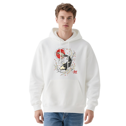 Japanese Koi Fish Cherry Blossom Oriental Art Hoodie