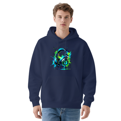 Vibrant Neon Headphones Music Streetwear Hoodie