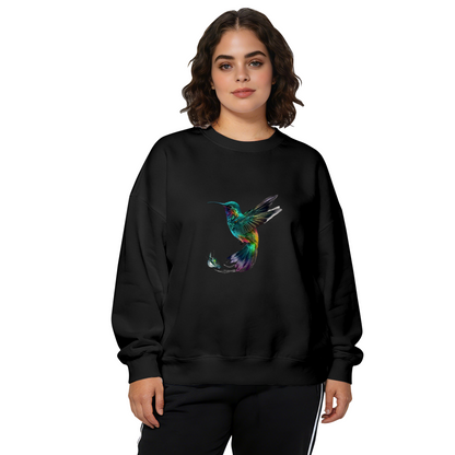 Colorful Rainbow Hummingbird Nature Art Crewneck Sweatshirt