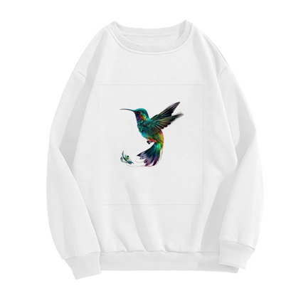 Colorful Rainbow Hummingbird Nature Art Crewneck Sweatshirt