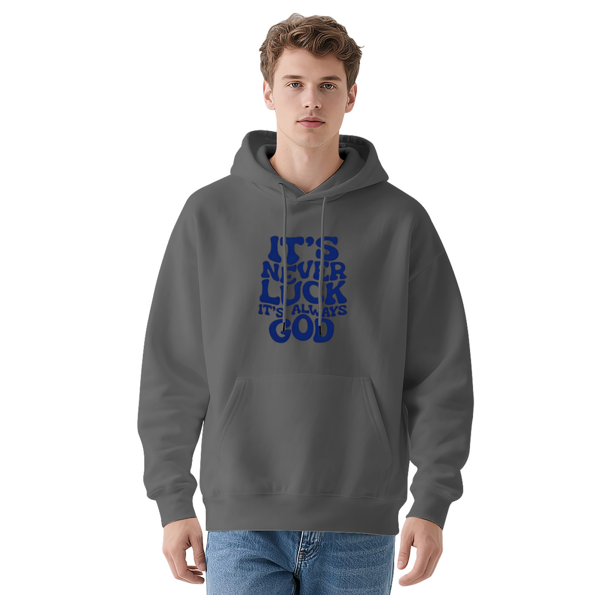 Bold Faith?Inspired Bubble Letter Print Hoodie