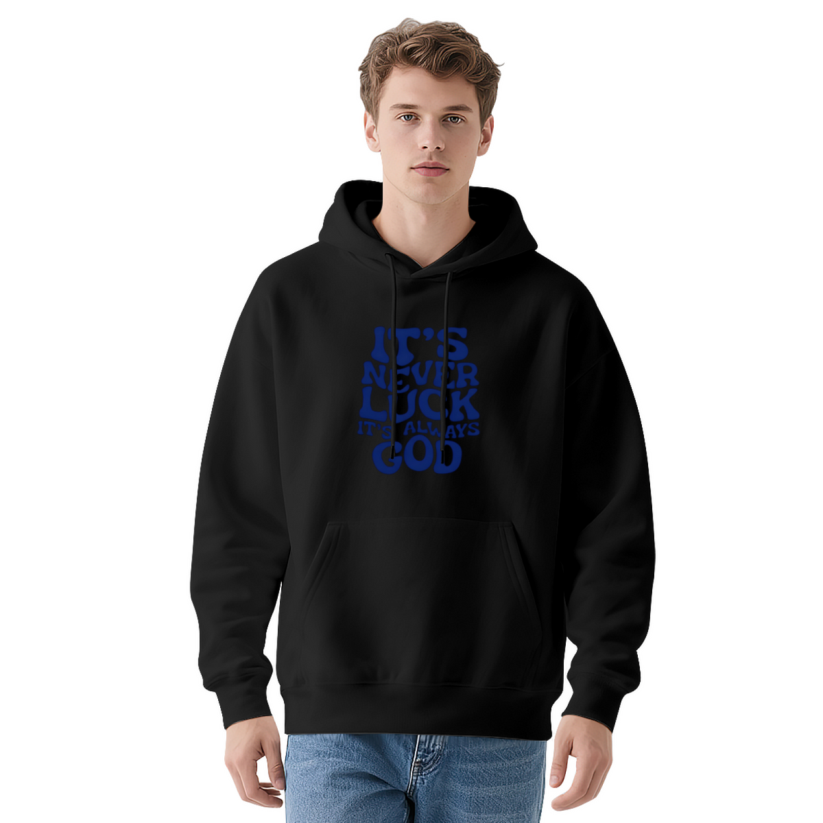 Bold Faith?Inspired Bubble Letter Print Hoodie