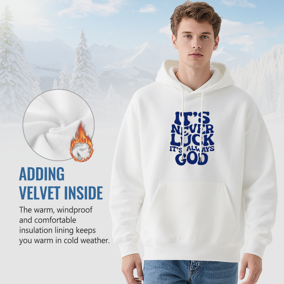 Bold Faith?Inspired Bubble Letter Print Hoodie