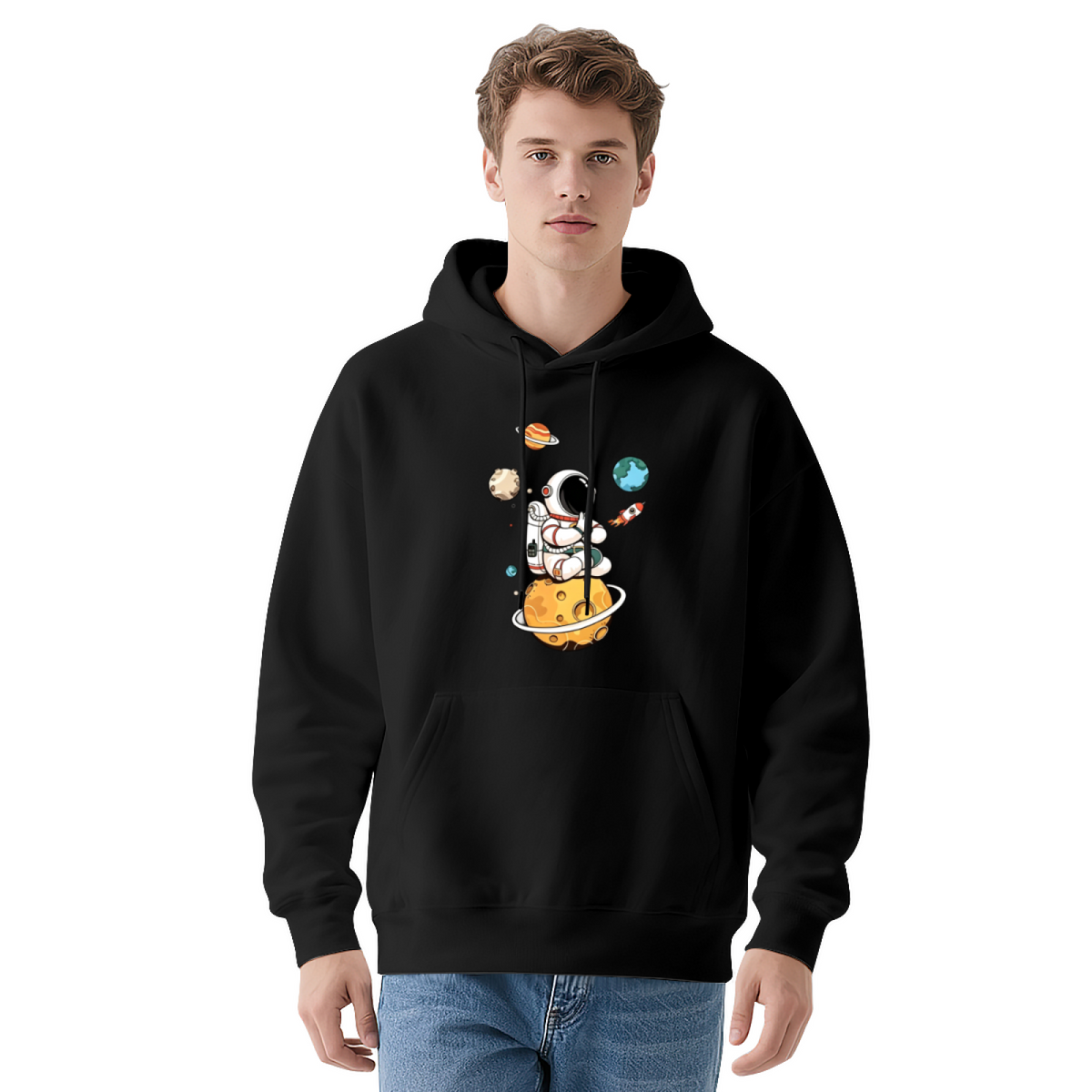 Cool Astronaut Outer Space Planet Adventure Hoodie