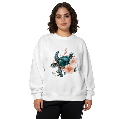 Floral Ocean Sea Turtle Art Print Crewneck Sweatshirt