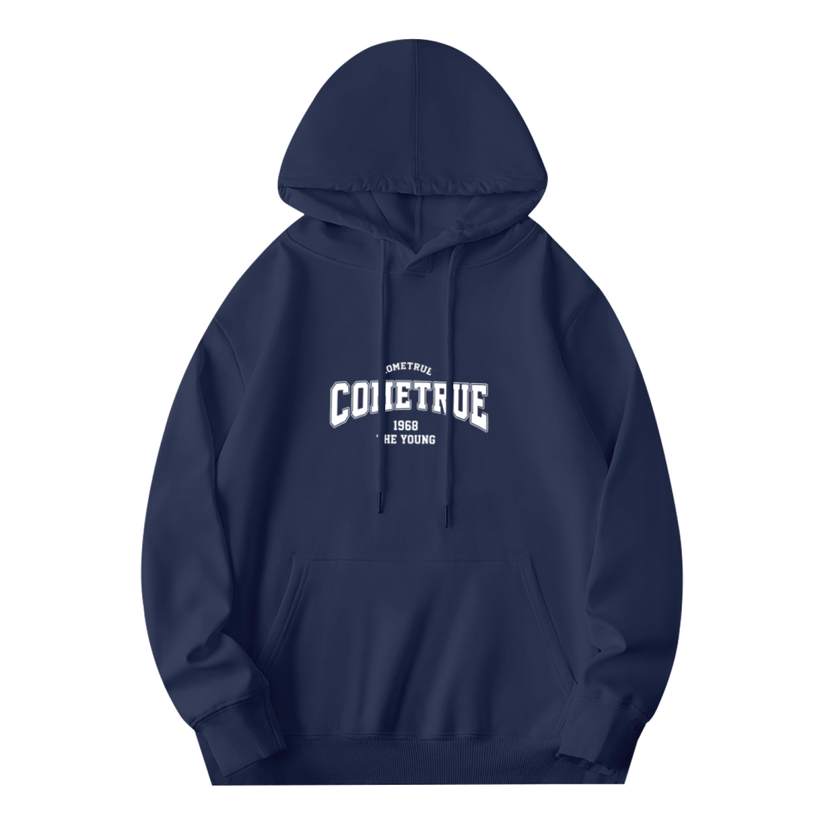 Come True Retro Varsity Typography Casual Hoodie