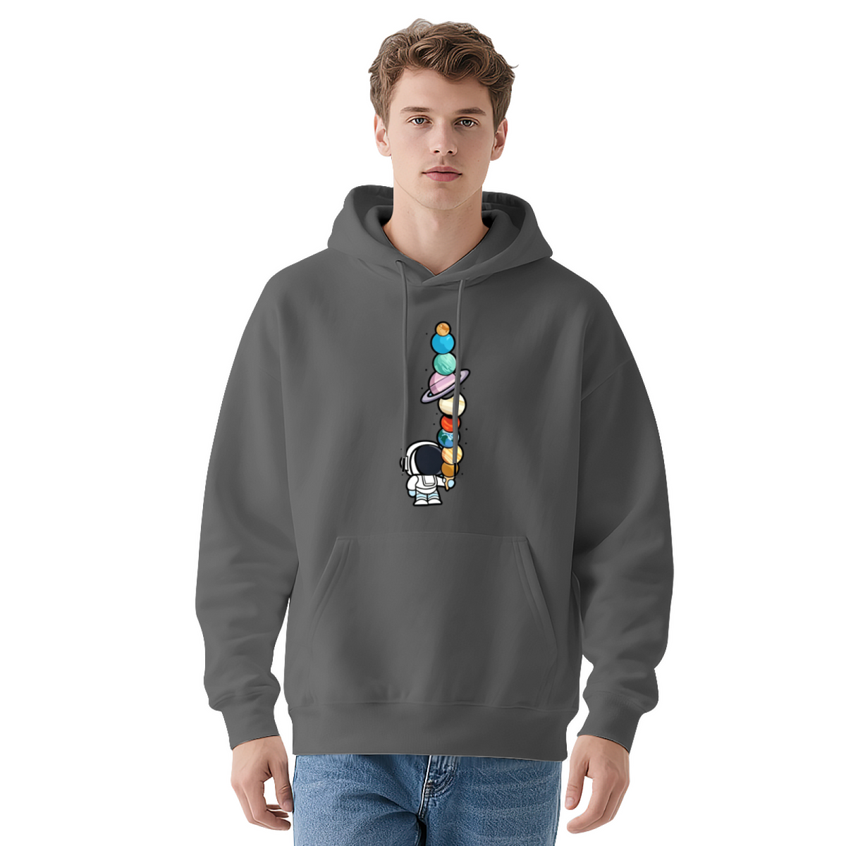 Cute Astronaut Planet Space Creative Graphic Hoodie