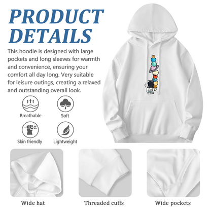 Cute Astronaut Planet Space Creative Graphic Hoodie