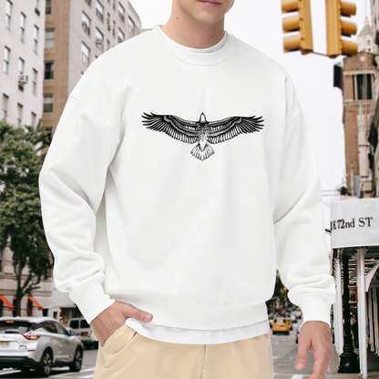 Vintage Full Spread Eagle Graphic White Crewneck