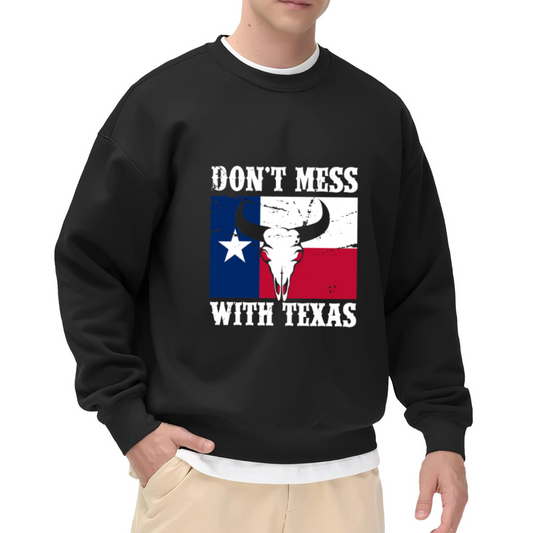 Don¡¯t Mess With Texas Flag Longhorn Pride Crewneck Sweatshirt